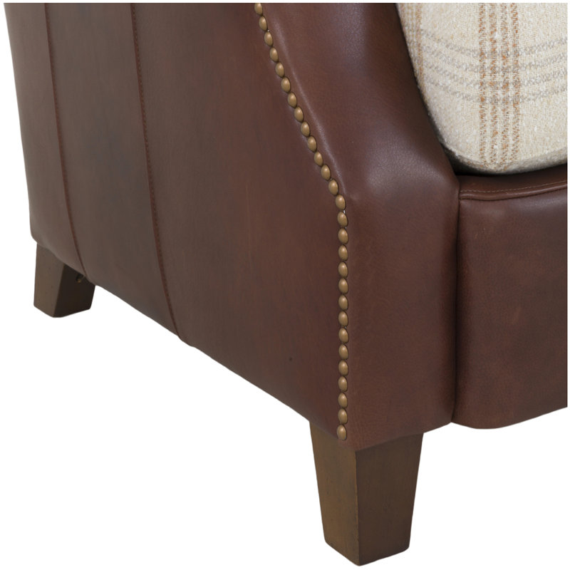 Chaise longue en cuir Cypress, Amande chamois, Petit nickel, 1111 - brun