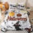 3 Piece Halloween Quilt Set Bedspread Set Reversible Crows Bats Pumpkins Skeletons Ghost Themed Bedding Set-116861064-116861065