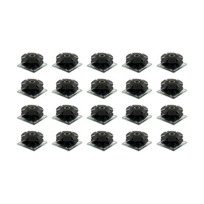 Outwater Industries Double Star Threaded Caster Insert | Heat Treated Steel | Fits 2 Inch Square 16-18 Gauge Tube | THREAD: 3/8-16 | 20 PACK