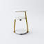Petite table d'appoint ronde à 3 niveaux en or blanc, extrémité en métal idéale pour organiser des livres et des magazines, cadre compact polyvalent à tablettes ouvertes, rangement de plantes, assemblage facile