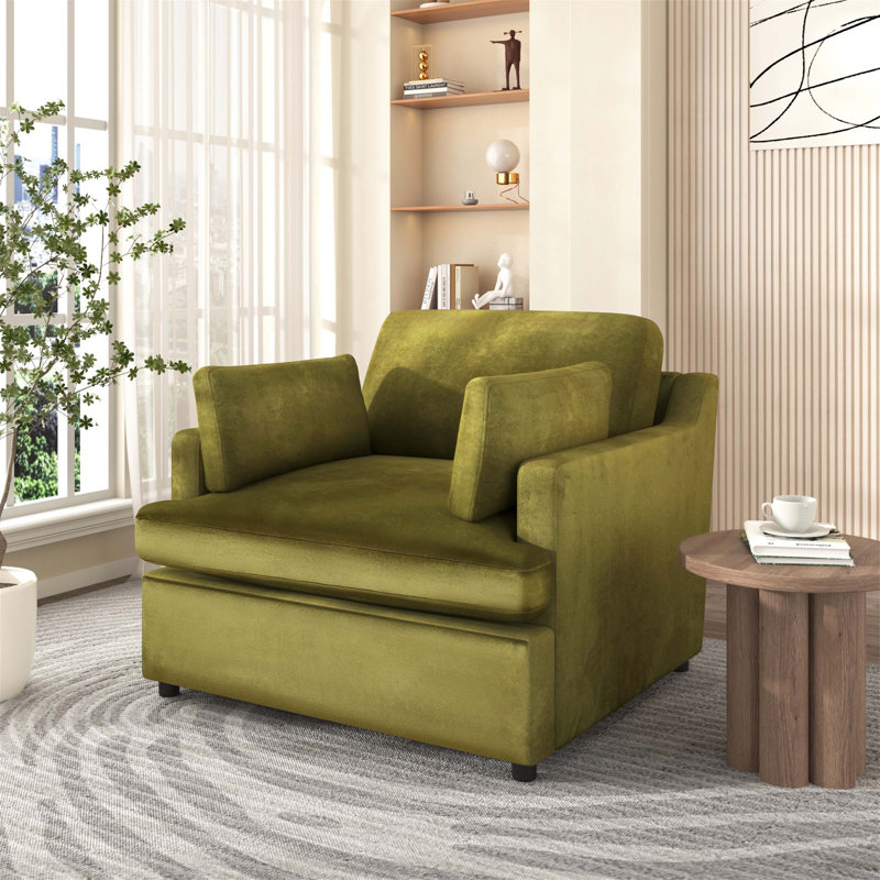 Fauteuil d'appoint surdimensionné Mirod avec coussins d'accoudoirs confortables, style neutre polyvalent, design élégant et structure durable pour une détente ultime