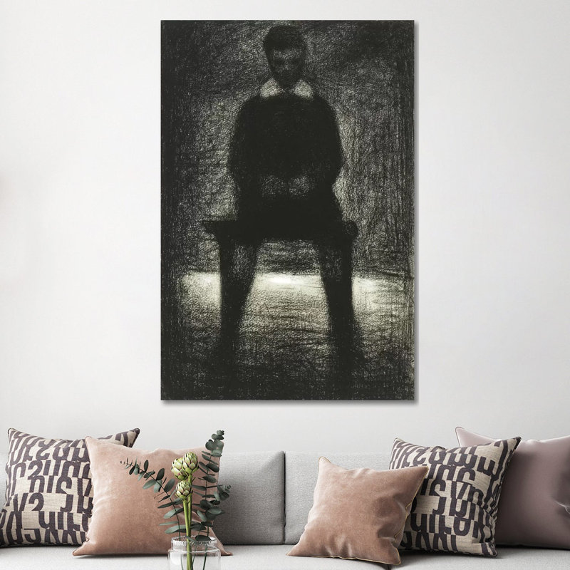 Maurice Appert (Garconnet Assis) 1884 by Georges Seurat - Wrapped Canvas Painting, 152.5 cm H x 101.5 cm W