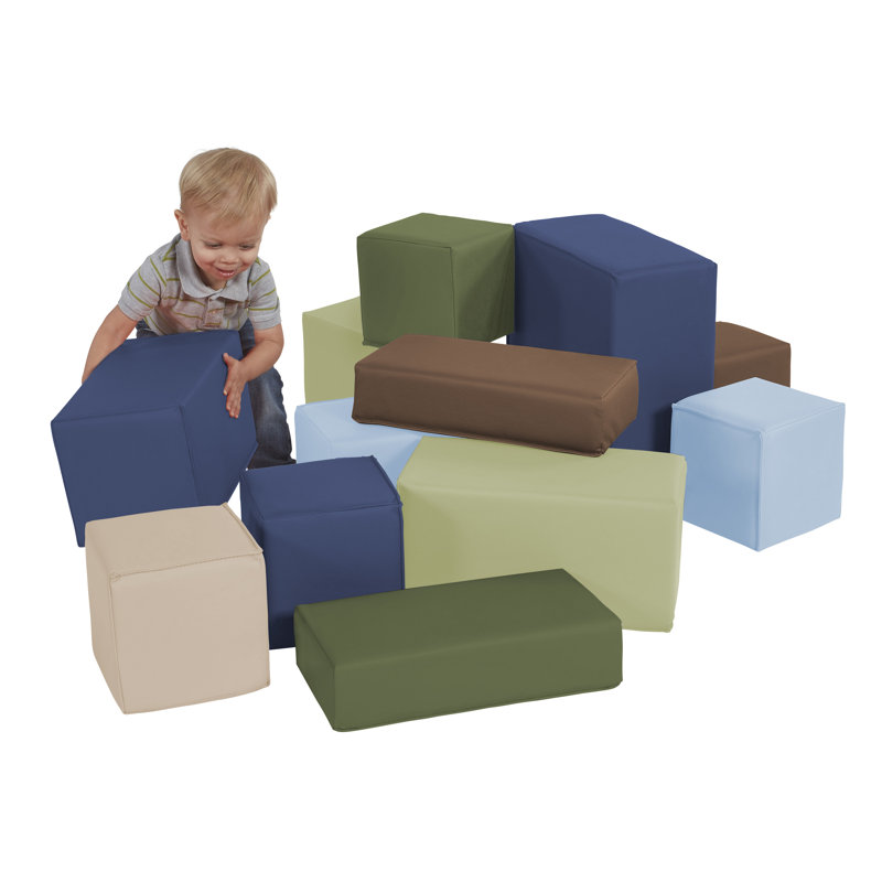 Ensemble de 12 grands blocs SoftScape, Ton de couleur terre