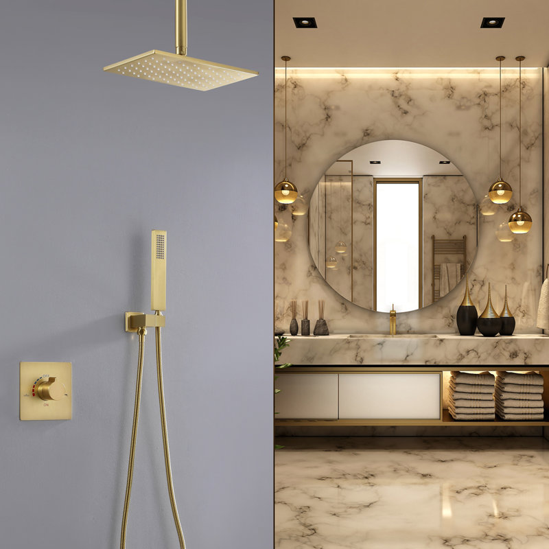 All-In-One Kit with Rough in-Valve, Brushed Gold