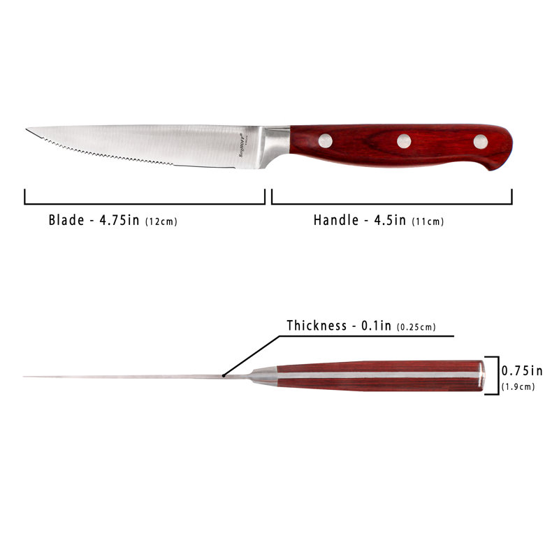 Pakka Wood Handle Stainless Steel 12-Piece Steak Knife Set