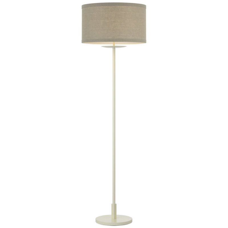 kate spade new york Walker 58" Cordless Floor Lamp with Linen Shade, Light Cream, White
