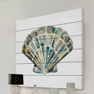 Aquarelle Shells IV - No Frame Painting on Wood