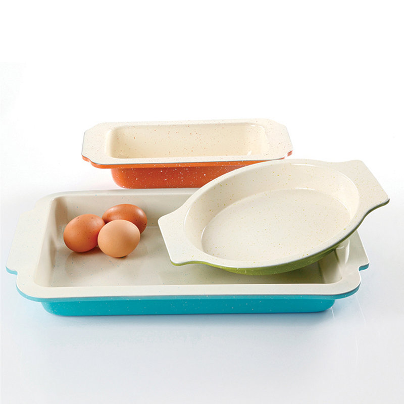 Vibrant Ceramic Non-Stick 3-Piece Bakeware Set