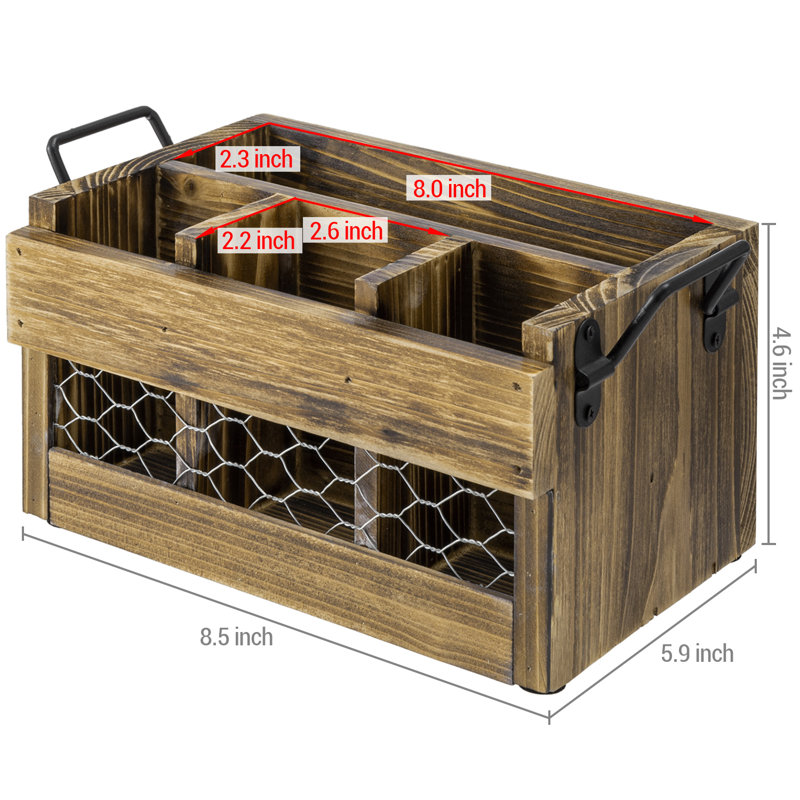 Wood Rectangle Flatware Caddy