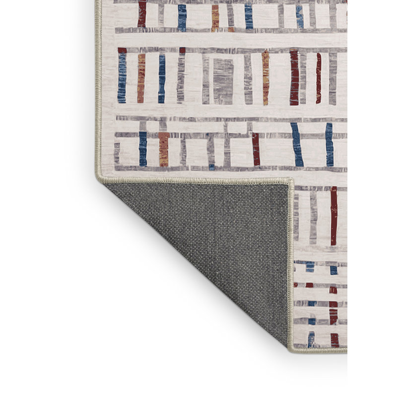 Tapis beige soyeux et moelleux, Rectangulaire 3 pi x 5 pi