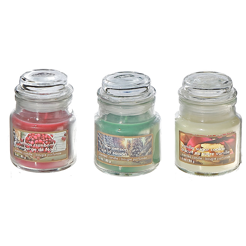 Ensemble de 3 bougies en verre parfumées 3 oz