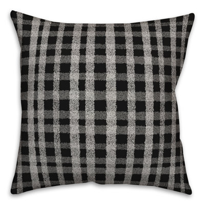 Plaid Polyester Indoor/Outdoor Throw Pillow
