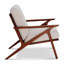 Chaise d'appoint, fauteuil avec cadre en bois pour l'intérieur