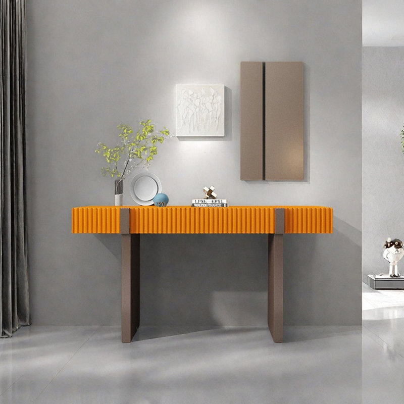 Console Modern Minimalist Art, H 35,43 po x l 62,99 po x P 15,75 po, Orange, Brun