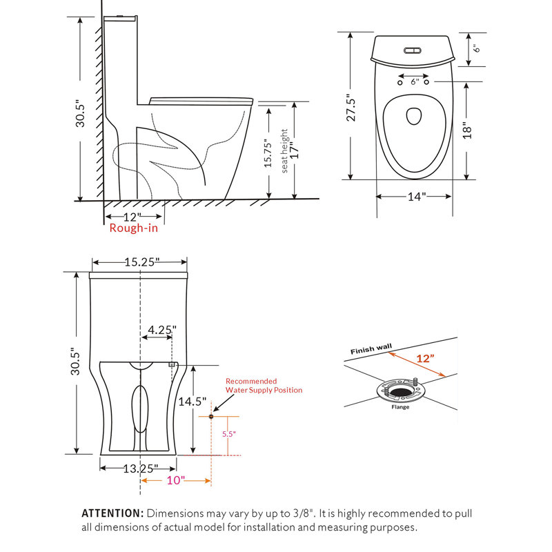 Yingze 1,6 GPF hauteur de confort