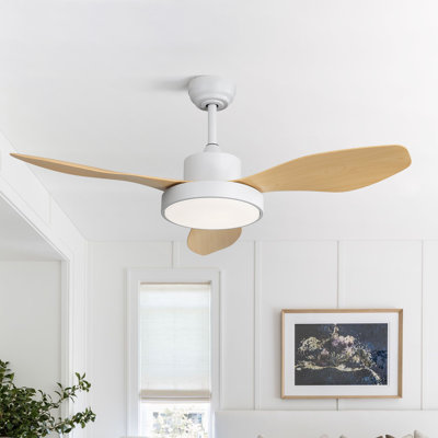 Lakenzie 47" 3 ABS Blade Modern Classic Ceiling Fan Light With Three-Tone Lighting, Remote Control Adjustment, And Timing Function