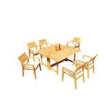 Vellore Outdoor 7 - Piece Teak Dining Set
