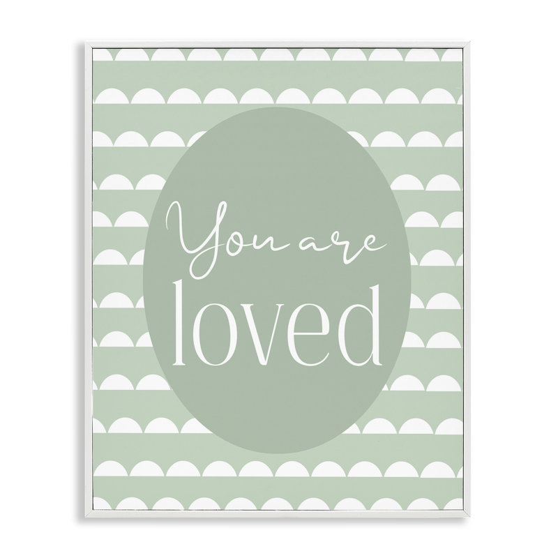 Giclée encadrée vert clair You Are Loved, design par Christine Simpson Art, H 20 po x l 16 po