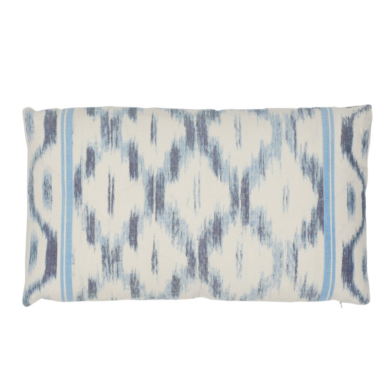 Oreiller Schumacher x Mark D. Sikes Santa Monica, Bleu indigo, 22 po x 22 po