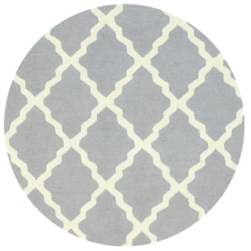 Cheever Geometric Wool Hand Woven Area Rug, Round 183cm