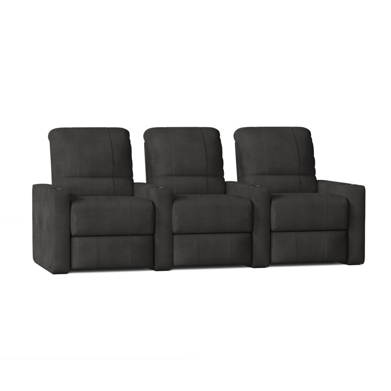 Rangée de sièges de cinéma maison Inuya (rangée de 3), Anthracite Smartsuede, Électrique