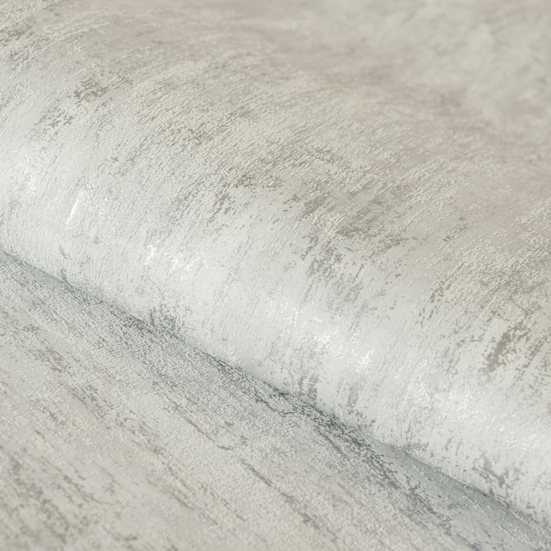 Brera Metallic Abstract Distress 10.05m x 53cm Wallpaper Roll, Frost Grey