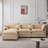 105" Modular Sectional Couch,Upholstered Soft Chenille Fabric Sofa,3 Seater With Ottoman L Shape Sofa Light Coffee-226733665