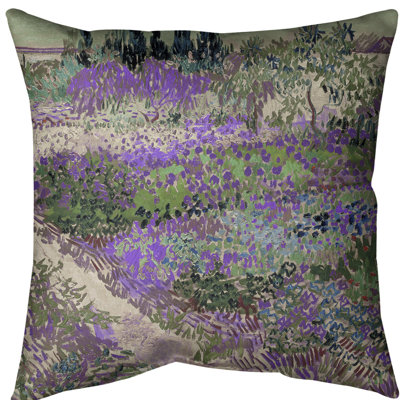 Coussin euro bluhender garten mit pfad