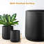 Grand pot à fleurs d'intérieur / extérieur conique en fibre K15 Nest de H 15,3 po x P 15 po (tricorne noir) Kute Nest - ouverture de pot 11,7 po-114407580-114407581