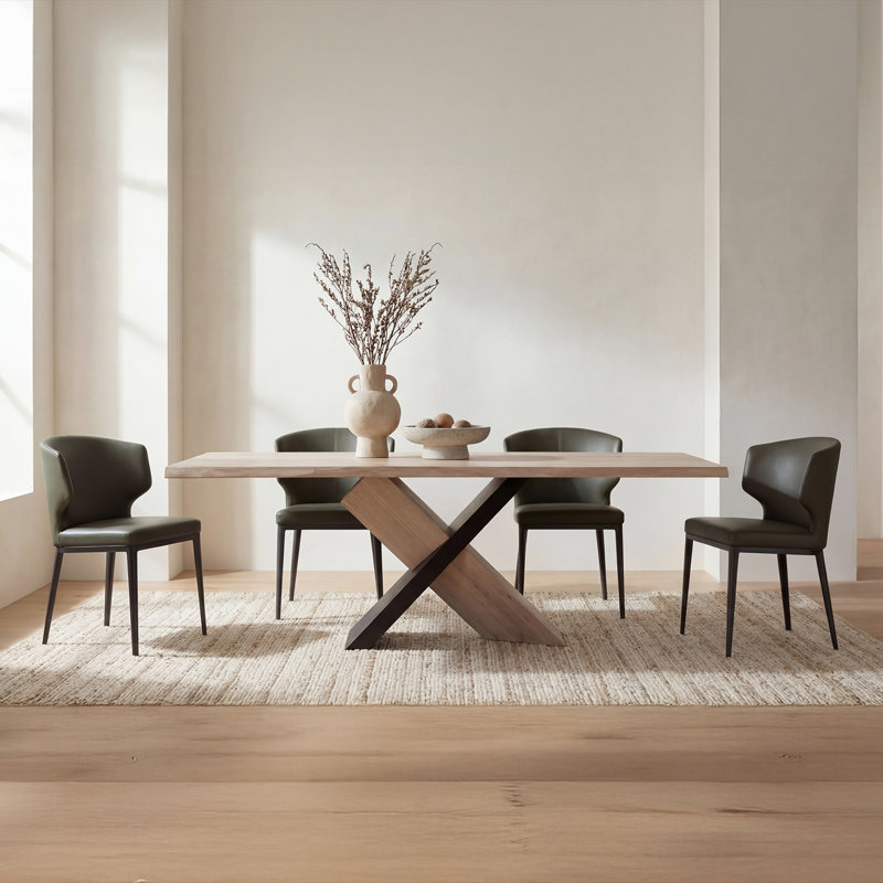 Delmer 79" Solid Oak Cross Leg Dining Table