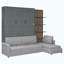 Grand lit escamotable mural avec canapé et tablettes, gris-732255205