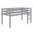 Twin Elevated Loft Bed With Ladder And Strengthened Slat Bed Base-1774588874