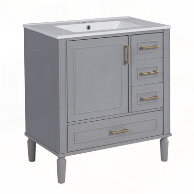 Meuble-lavabo moderne avec plusieurs options de rangement et un design fonctionnel