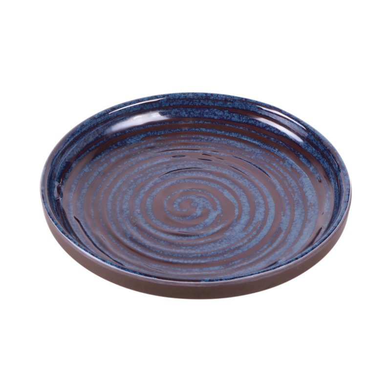 Stardust 7" Round Coupe Appetizer Plate, Blue
