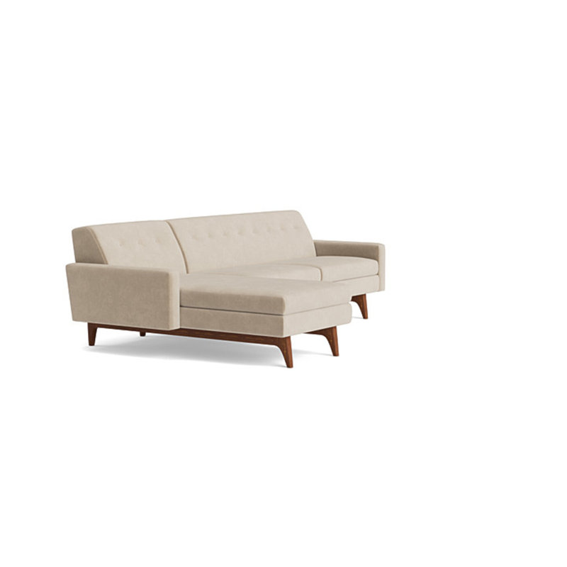 Tyler Chaise Sectional, Left Hand Facing, Velvet - Beige