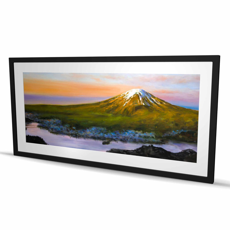 «Landscape Mount Fuji - Blue Mountains», reproduction d'art encadrée