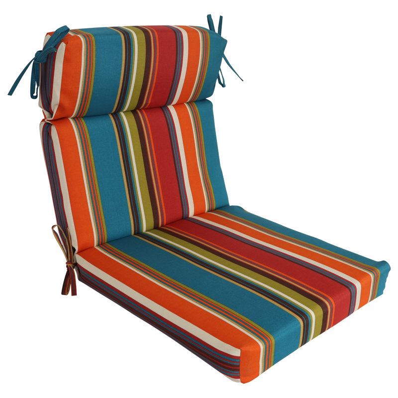 Coussin de chaise d'extérieur, Westport bleu sarcelle rayé, L 20 po x P 20 po