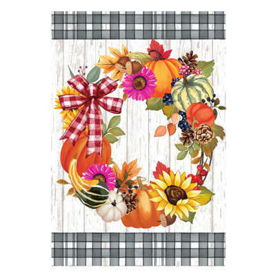 Drapeau de jardin couronne de courges