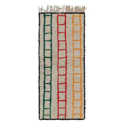 Rug & Kilim Runner Runner 2'8" X 6'8" Wool Indoor/outdoor Area Rug In Red;gold;white;green
