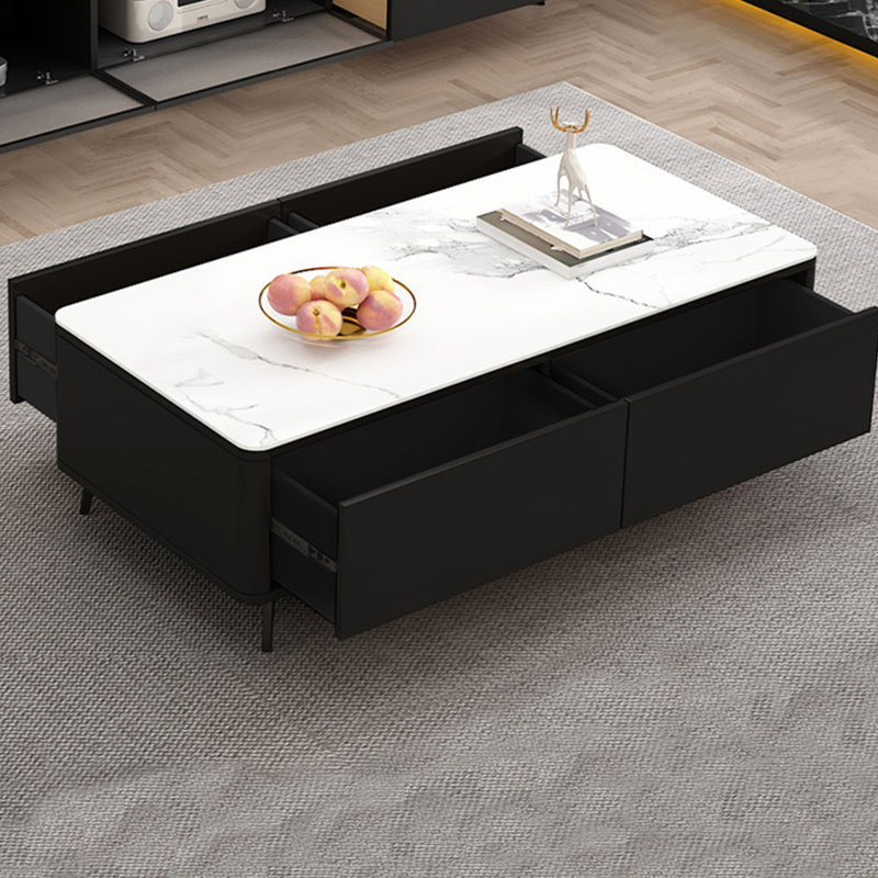 Table basse légère et luxueuse, H 15,74 po x L 51,18 po x l 23,62 po, Noir