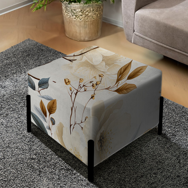 Dev - Repose-pieds carré floral