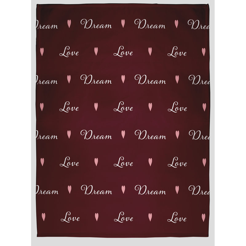 Jeté Love Dream Valentine's Day, L 60 po x L 80 po, Bordeaux