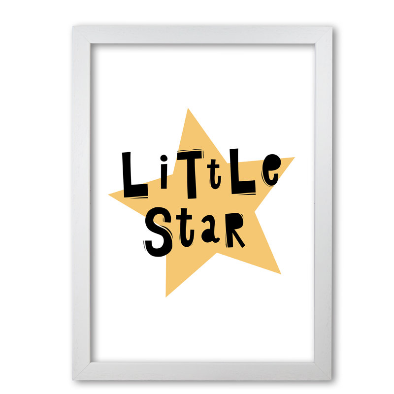 Little Star Scandi - Print, 60 cm H x 42 cm W x 5 cm D, White Grain Frame