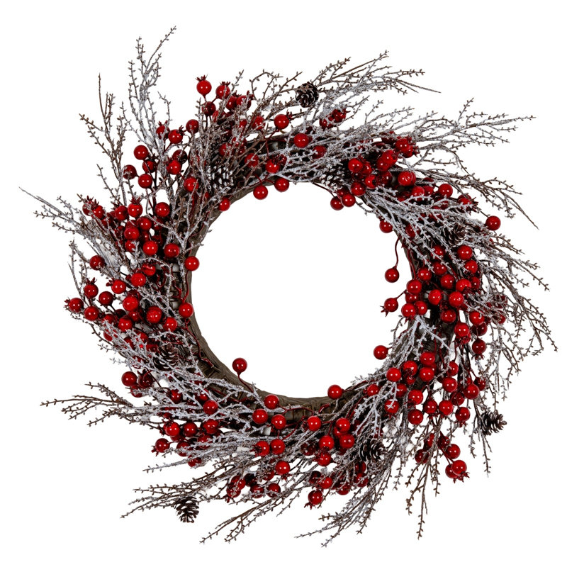 48 cm Feather Artificial Wreath