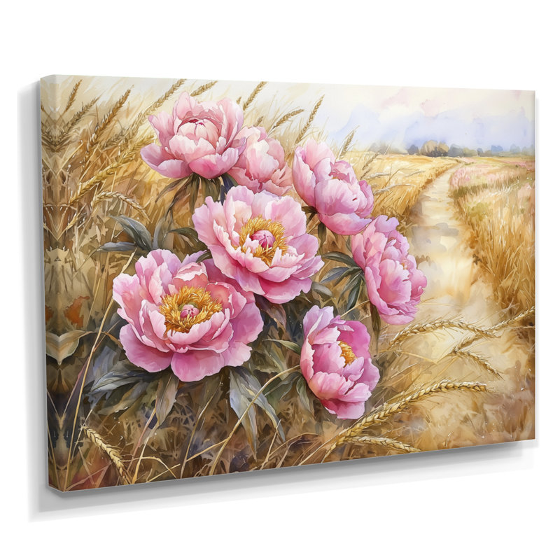 Peonies Along The Country Road III - Peonies Wall Decor, Wrapped Canvas, Does Not Apply, 30" H x 40" W