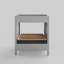 Meuble-lavabo simple festonné 30 po - gris clair - sans comptoir - boutons noirs-123430889-123430894