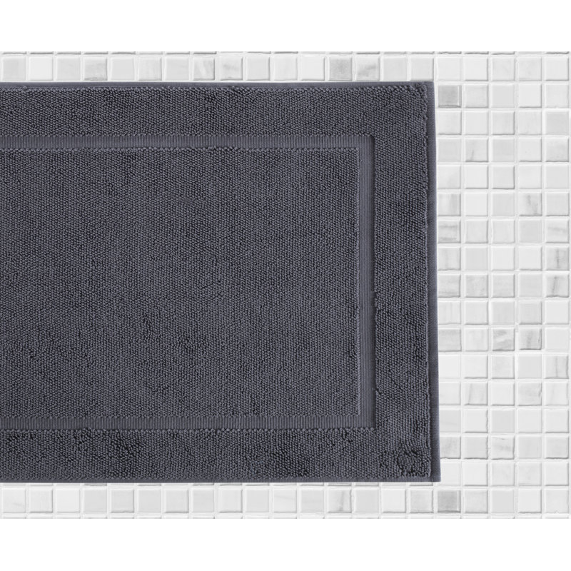 Lerins Solid Color Bath Mat Floor Towel, Granite
