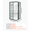Cabine de douche, 89 cm P x 89 cm L x 183 cm H, porte de douche d'angle coulissante double avec cadre en verre trempé transparent de 6 mm, ensemble de salle de bain avec cadre noir mat et poignée en alliage d'aluminium