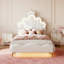 EU & UK Single Princess Bed with Dual-Zone LED, Upholstered Height-Adjustable PU Leather Headboard, Pink/White, 90x190/200cm-1726150391