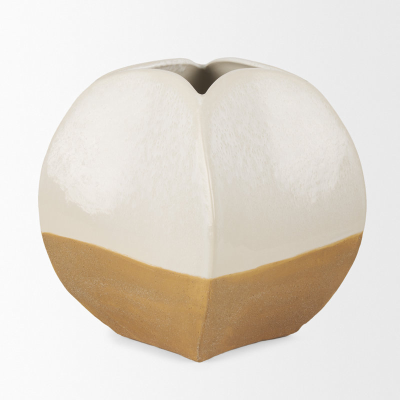 Stearne Short Off White Texture Vase